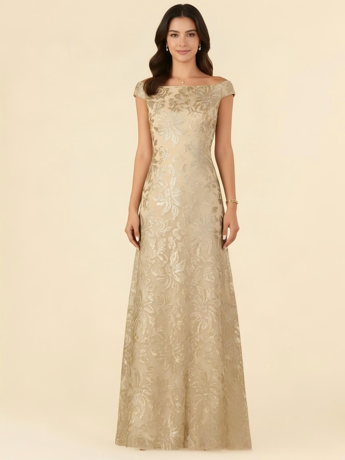 Glitter Sequin Off the Shoulder Mother of the Bride Dresses