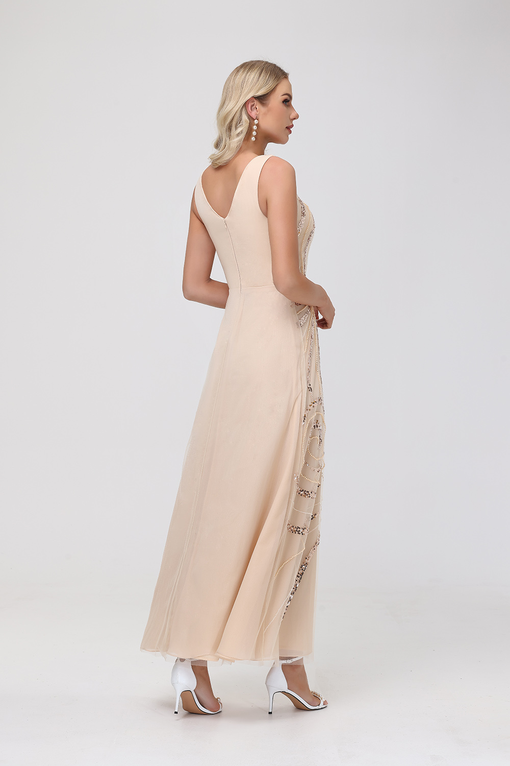 Chiffon Long Sequin 2 Pieces Mother of the Bride Dresses for Women