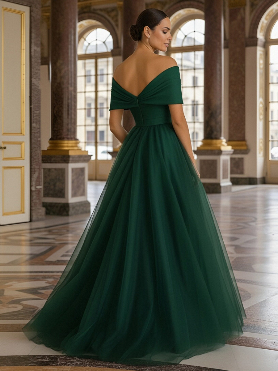 Off the Shoulder Tulle A Line Mother of the Bride Dresses