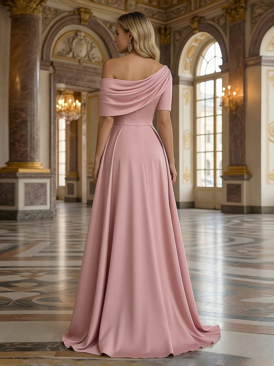 One Shoulder Satin Lace Appliques Mermaid Mother of the Bride Dresses