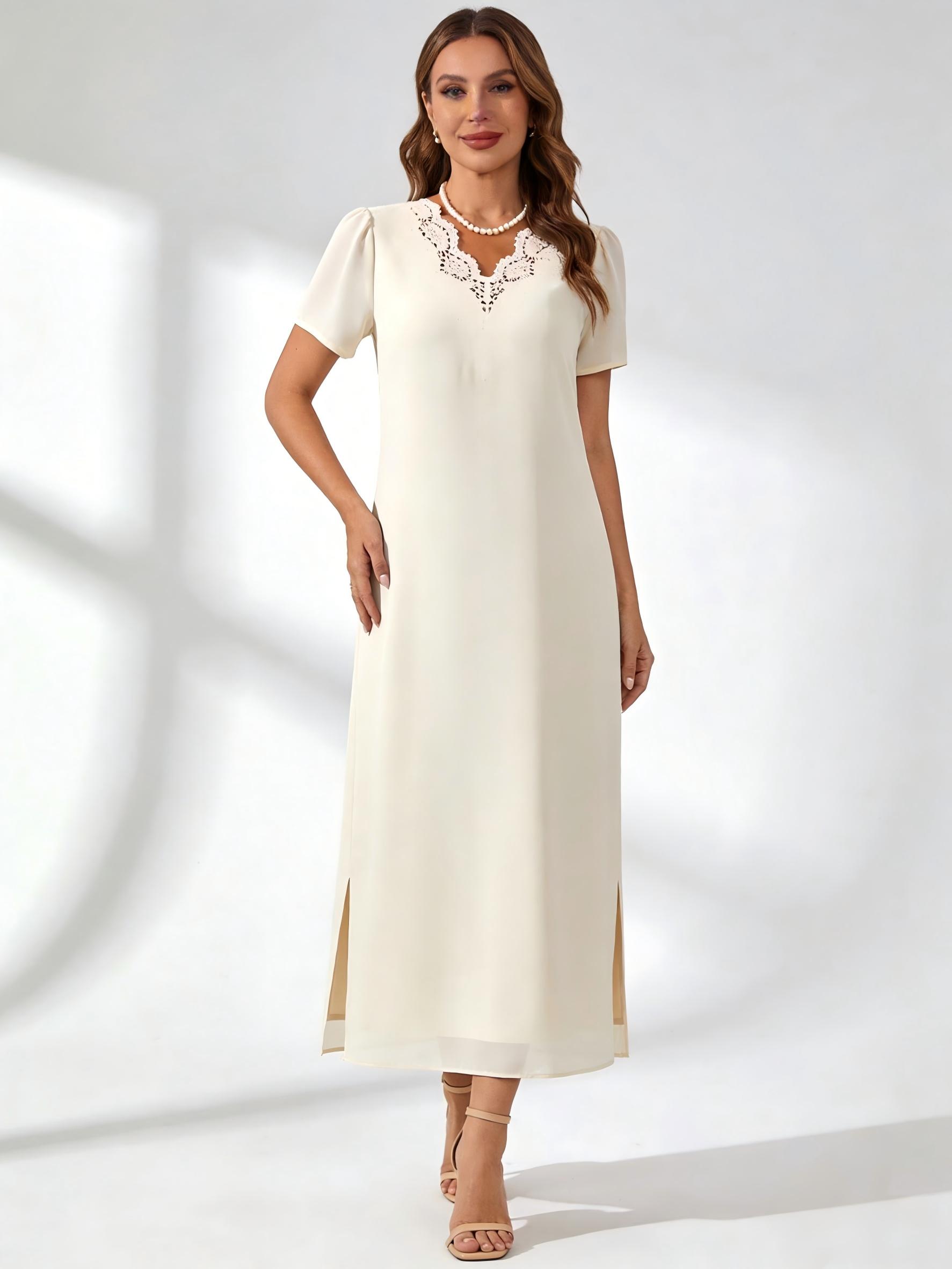 V Neck Chiffon Mother of the Bride Dresses with Sleeves
