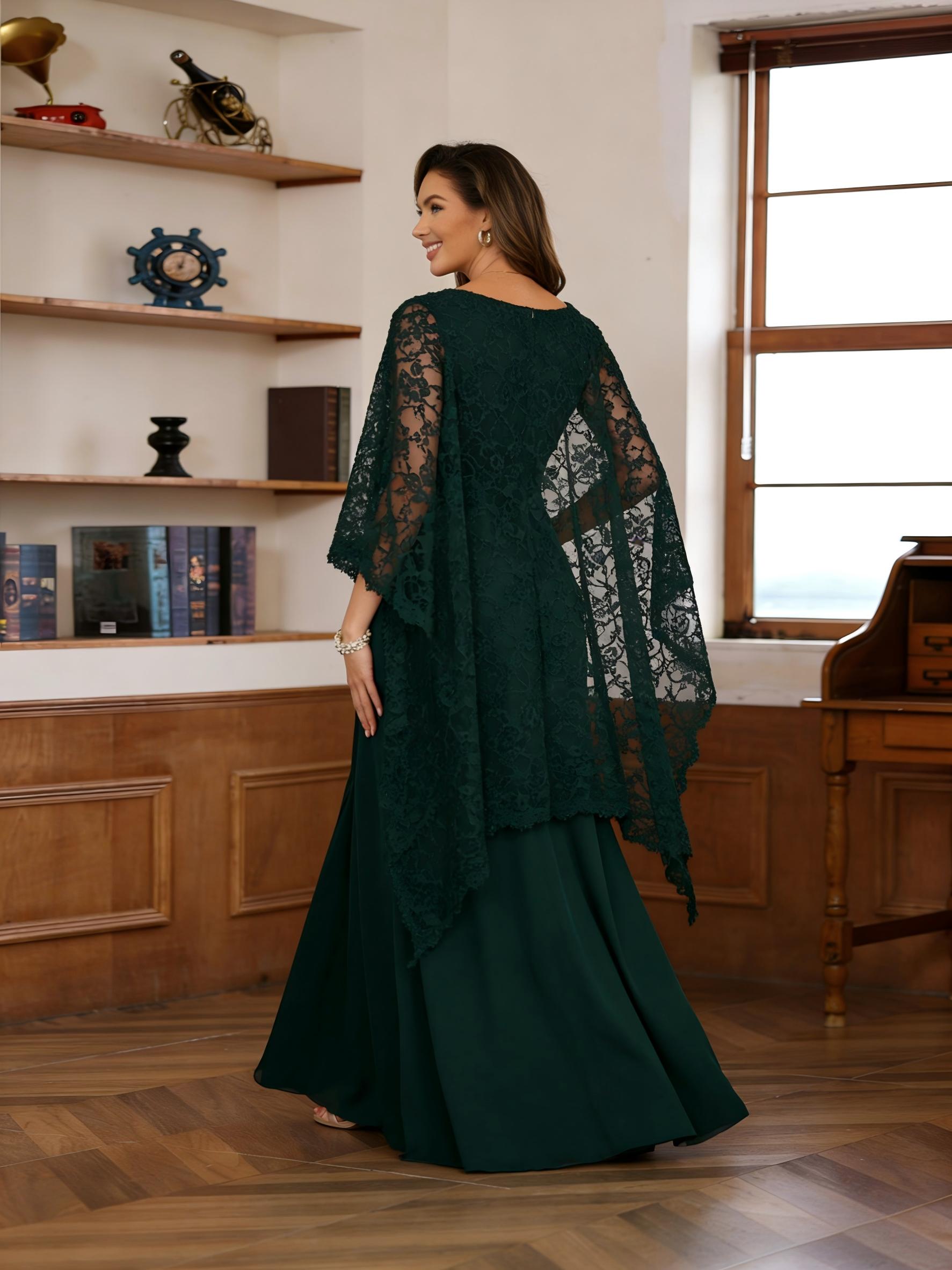 Round Neck Chiffon Mother of the Bride Dresses with Jackets