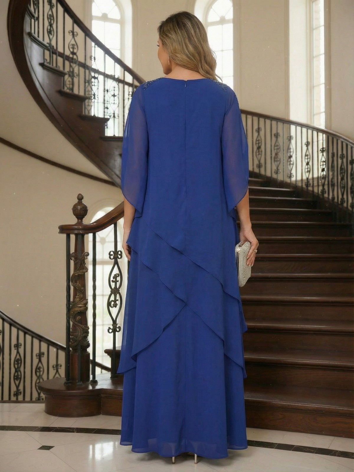 Chiffon Round Neck Mother of the Bride Dresses
