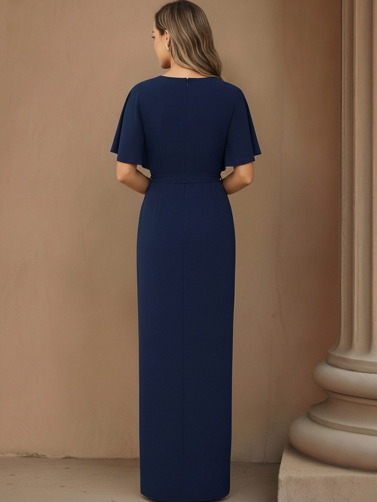 Chiffon V Neck Ruffles Mother of the Bride Dresses