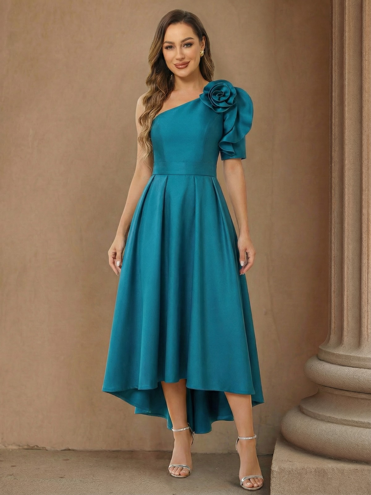 Satin One Shoulder A Line Mother of the Bride Dresses