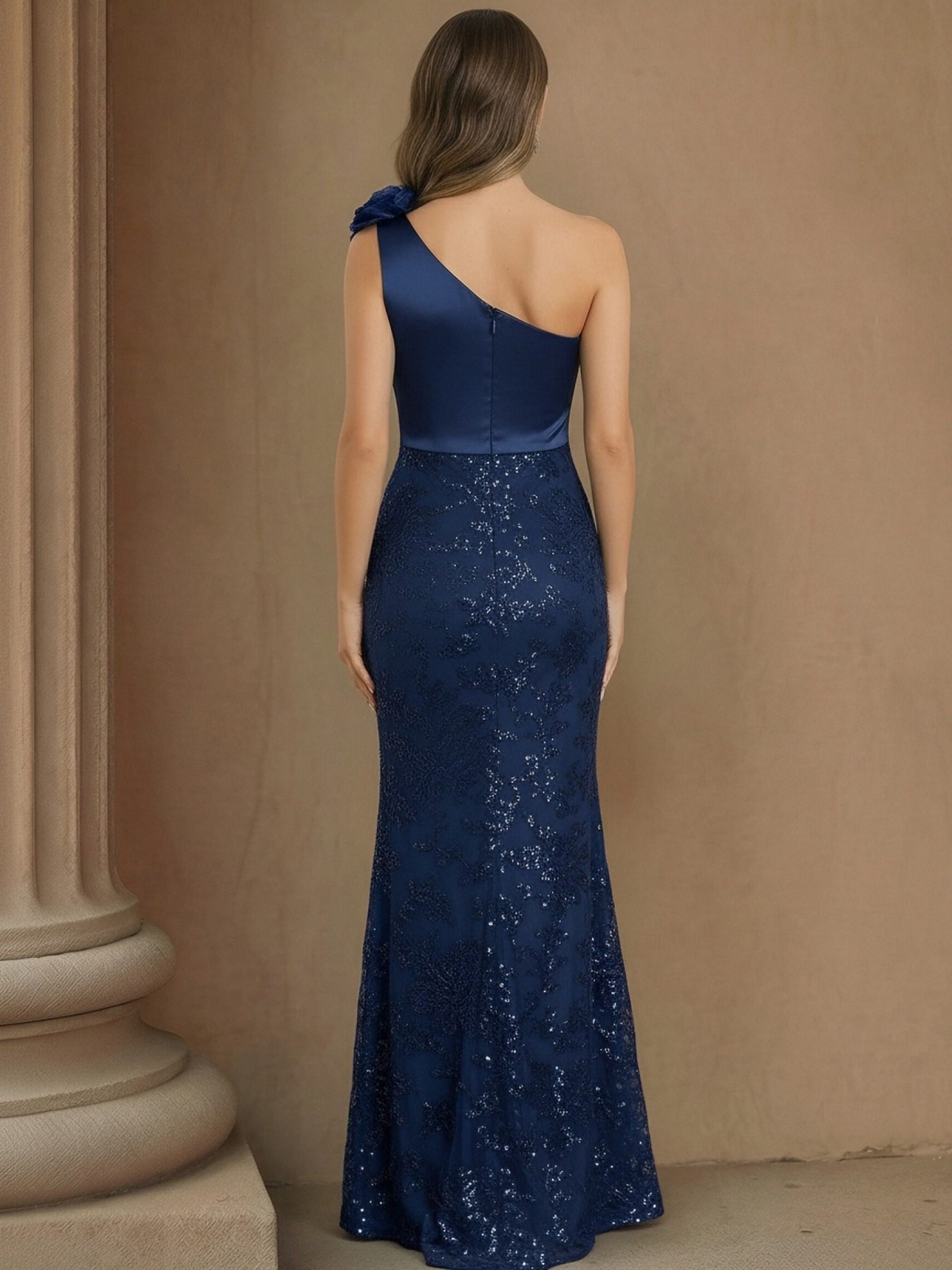 Sequin One Shoulder Mermaid Mother of the Bride Dresses