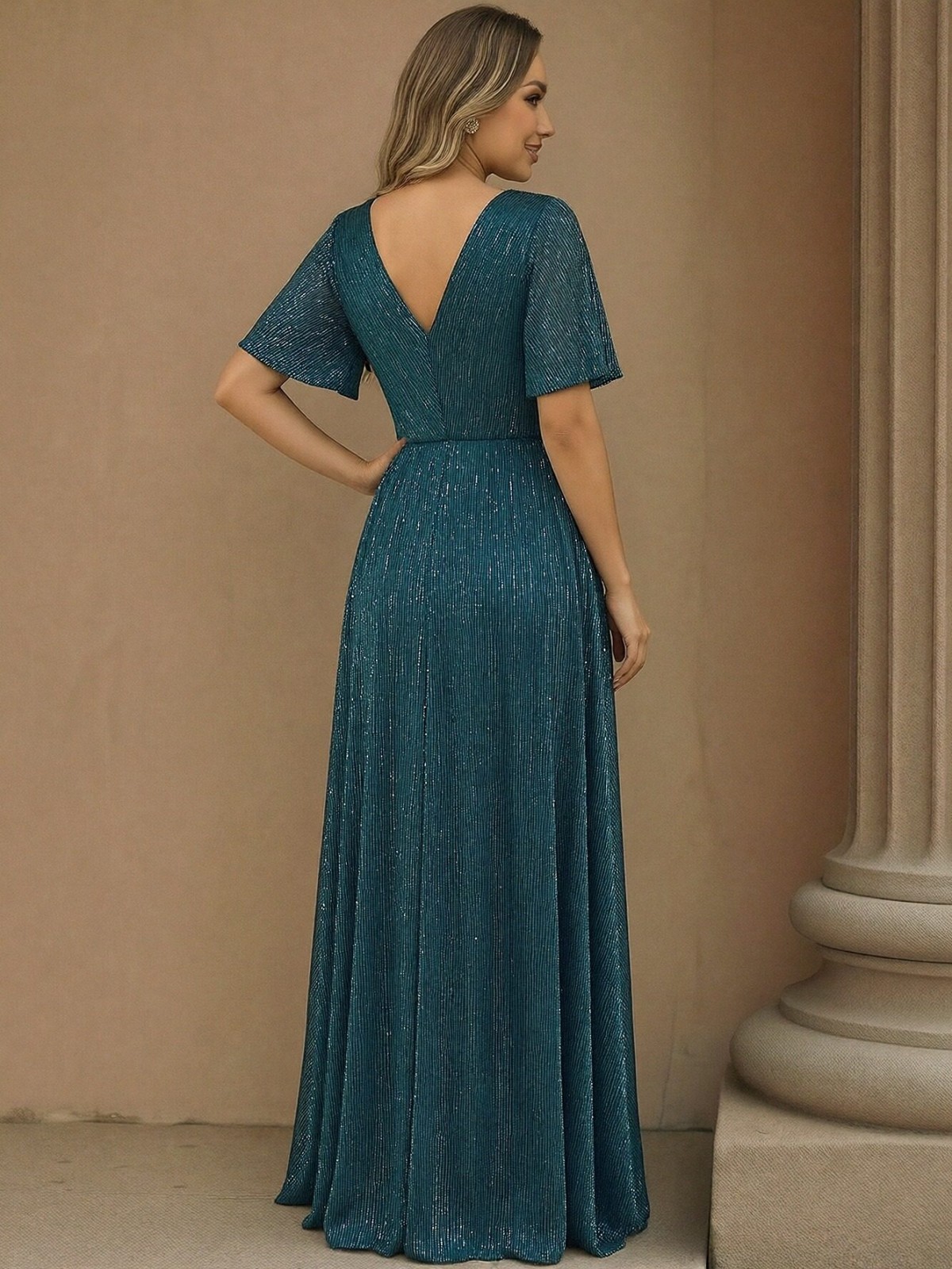 Tulle A Line V Neck Mother of the Bride Dresses