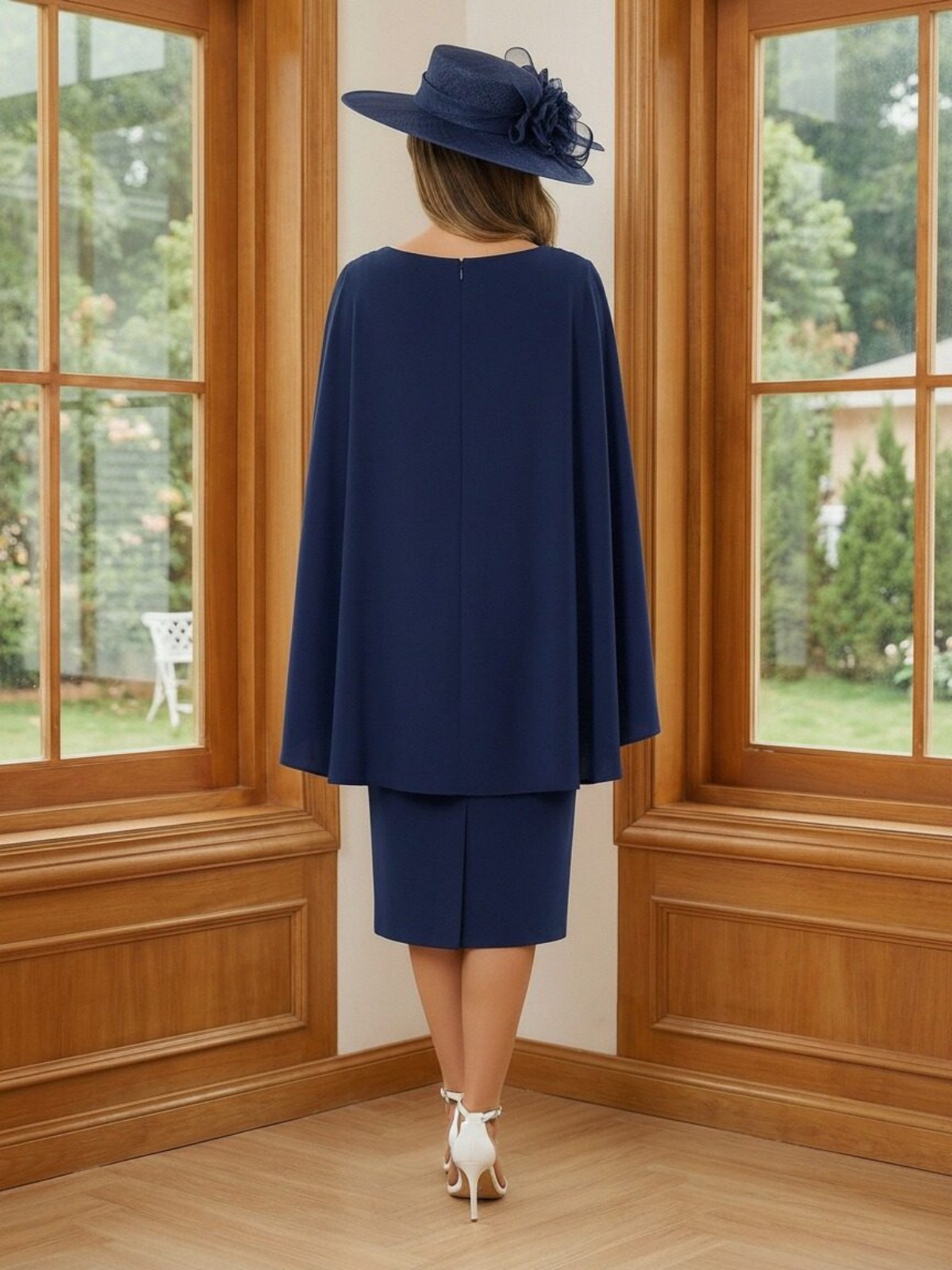 Satin Scoop Neck Ruched Mother of the Bride Dresses