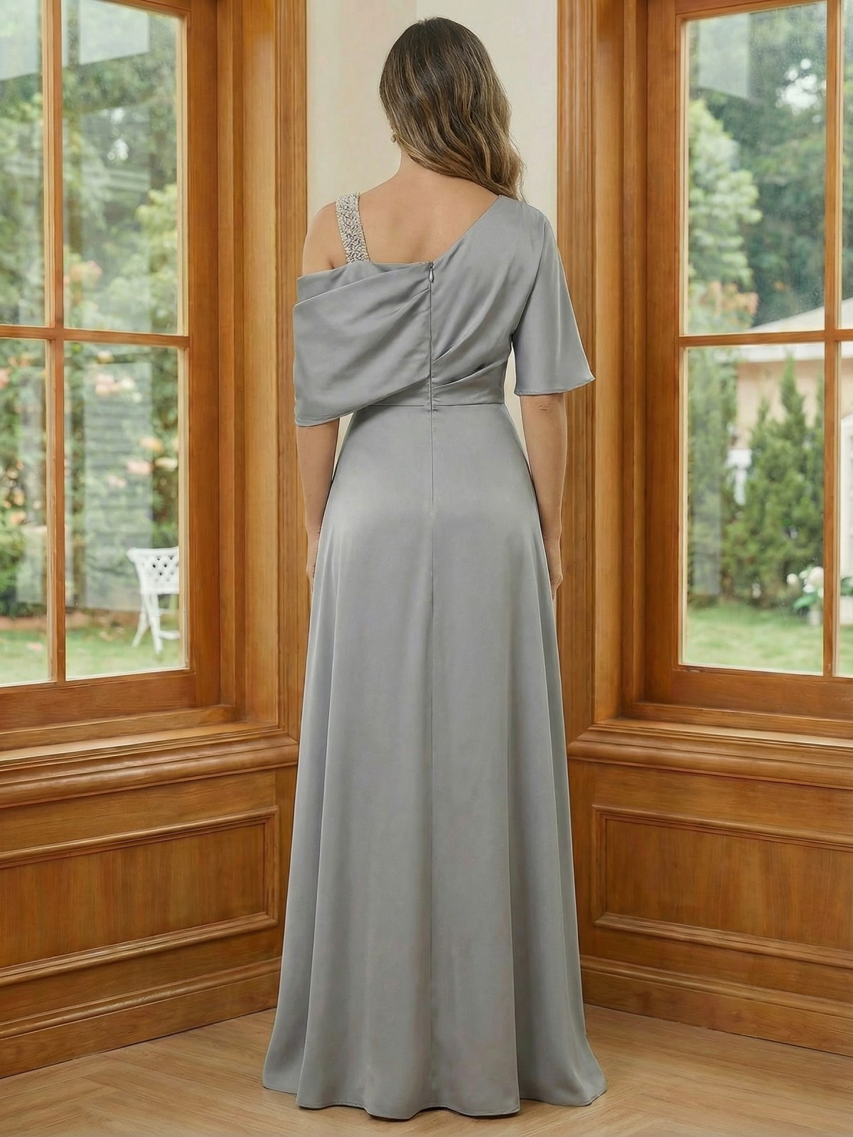 Satin One Shoulder A Line Mother of the Bride Dresses