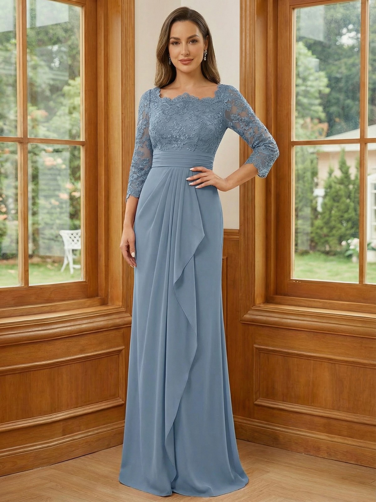 Chiffon Sweetheart Lace Appliques Mother of the Bride Dresses