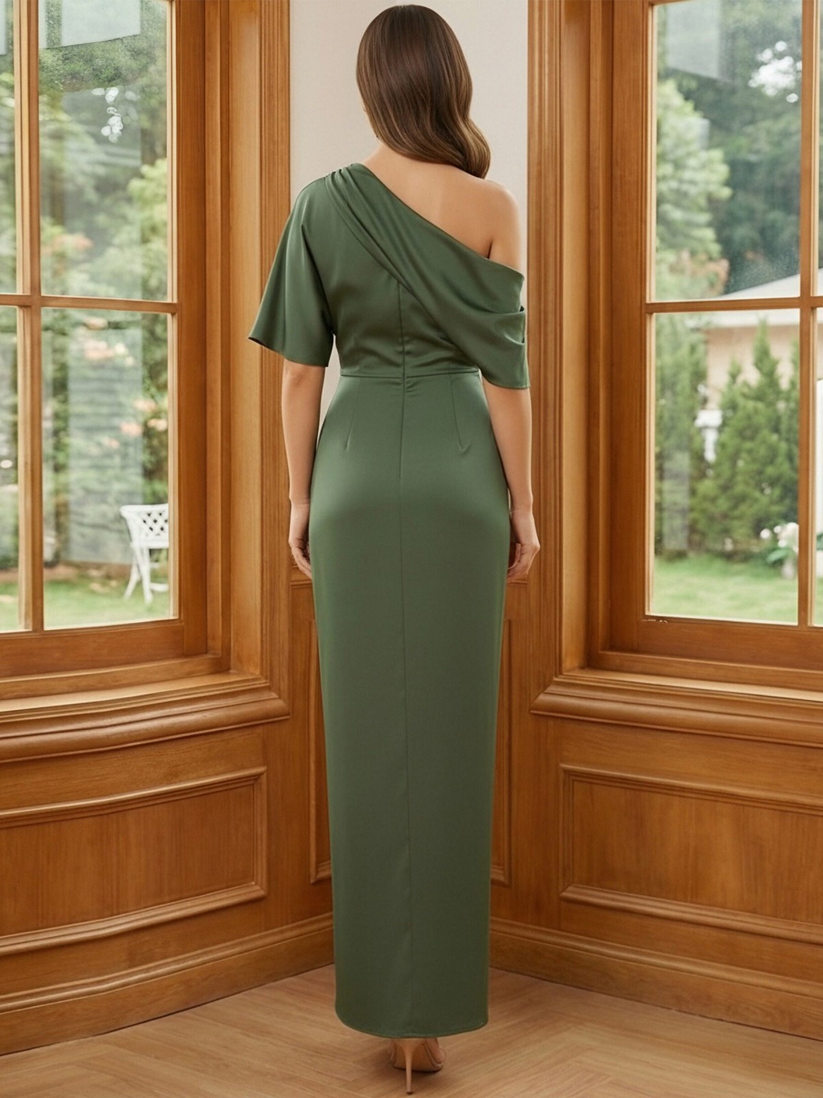 One Shoulder Satin High Low Mother of the Bride Dresses