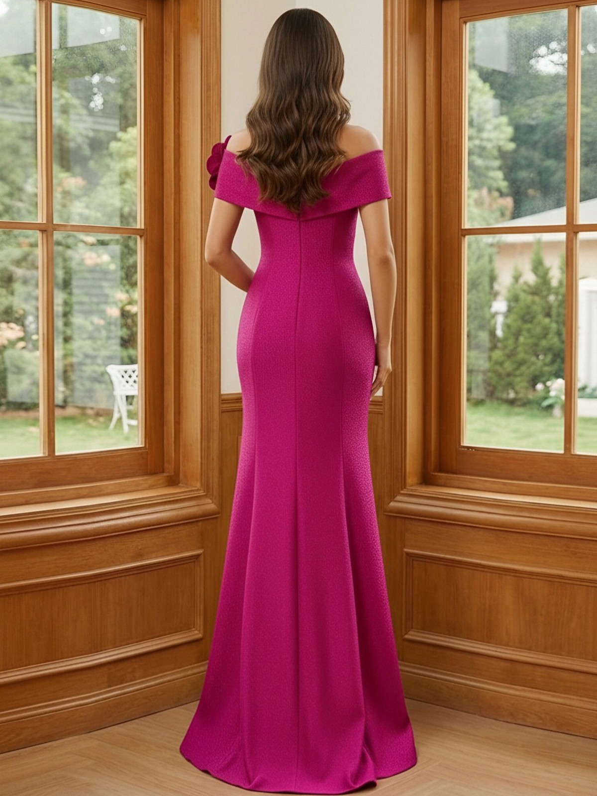 Satin Off the Shoulder Mother of the Bride Dresses