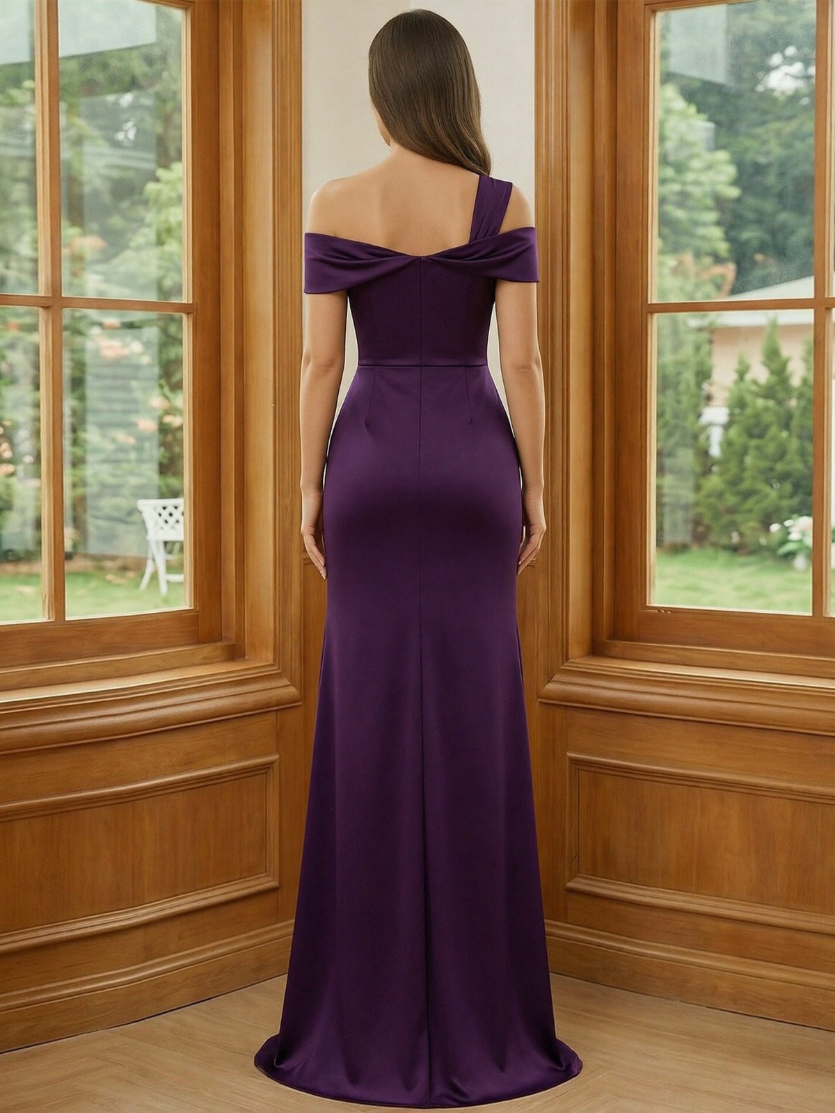 Satin Off the Shoulder Mother of the Bride Dresses