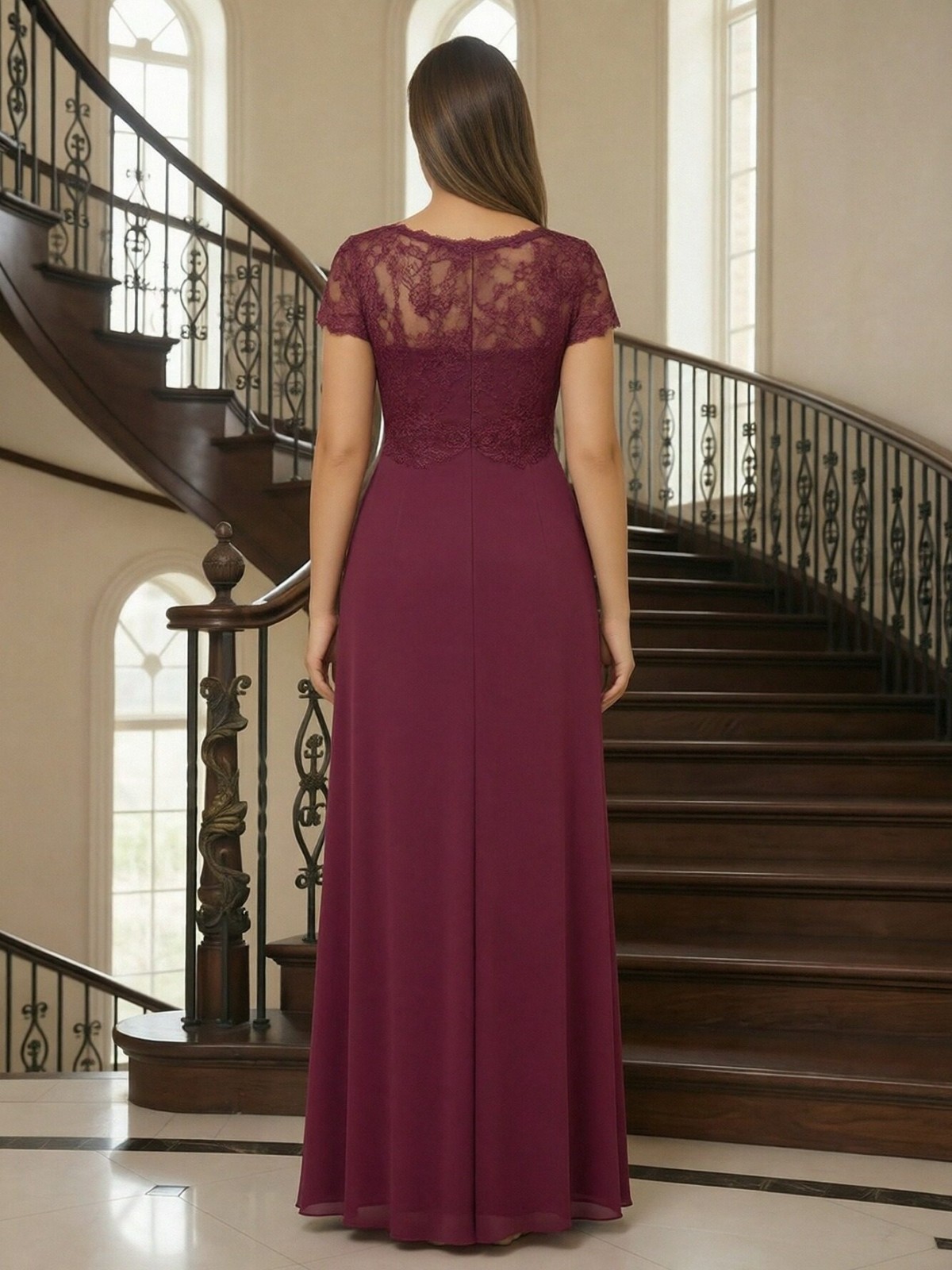 Lace Appliques Chiffon Mother of the Bride Dresses