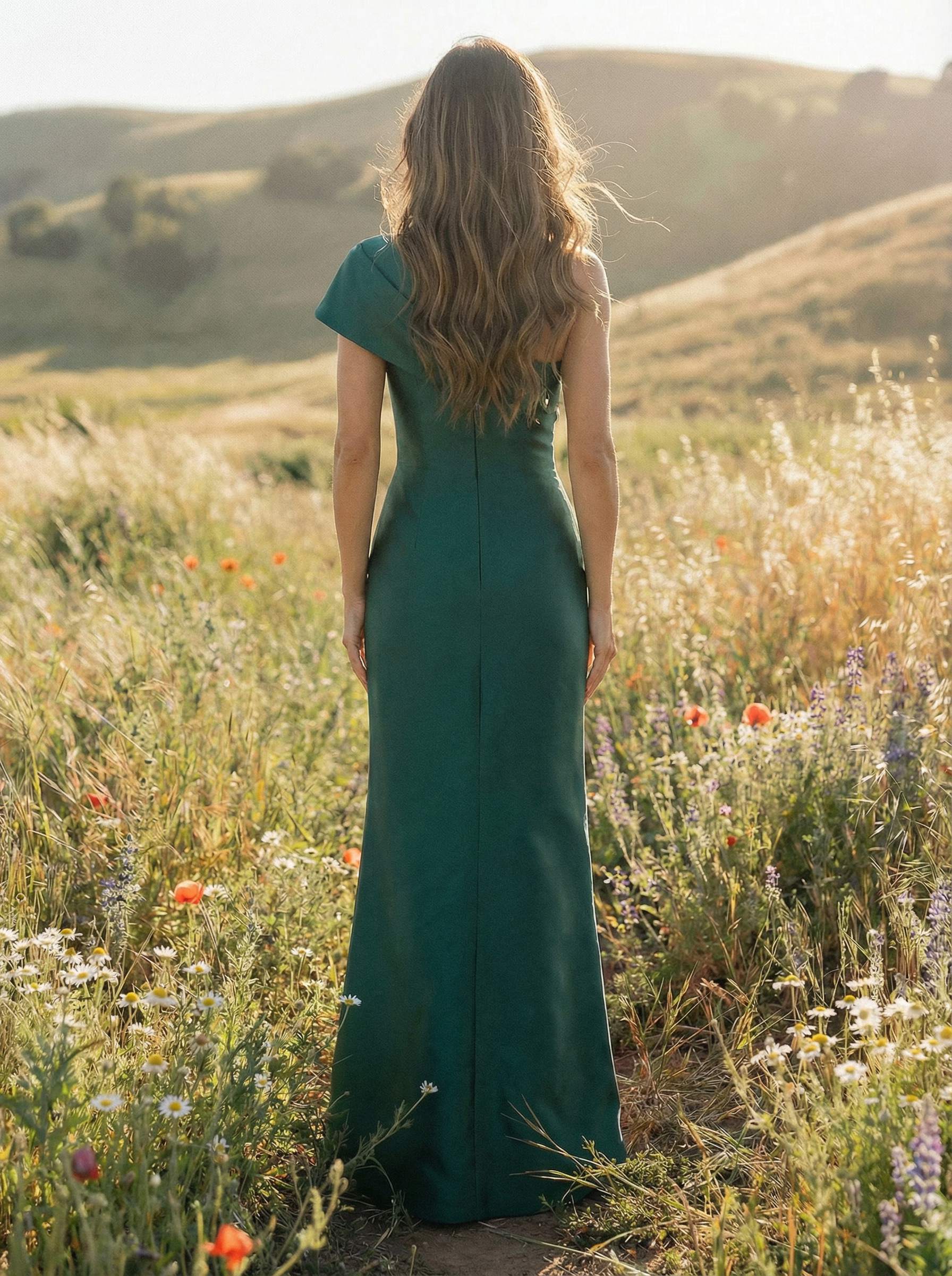 One Shoulder Satin Mermaid Sleeveless Mother of the Bride Dresses