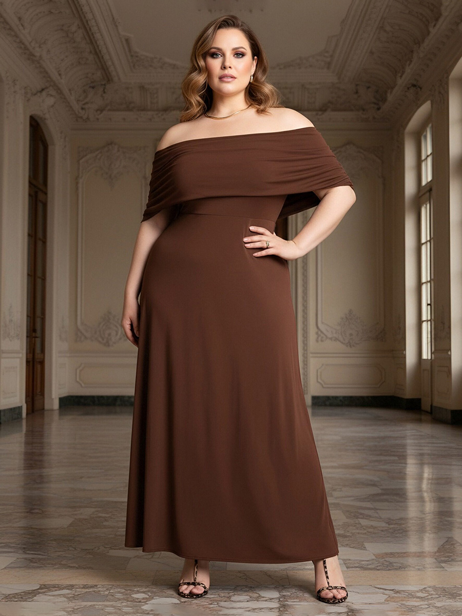 Satin Off the Shoulder Ruched Mother of the Bride Dresses