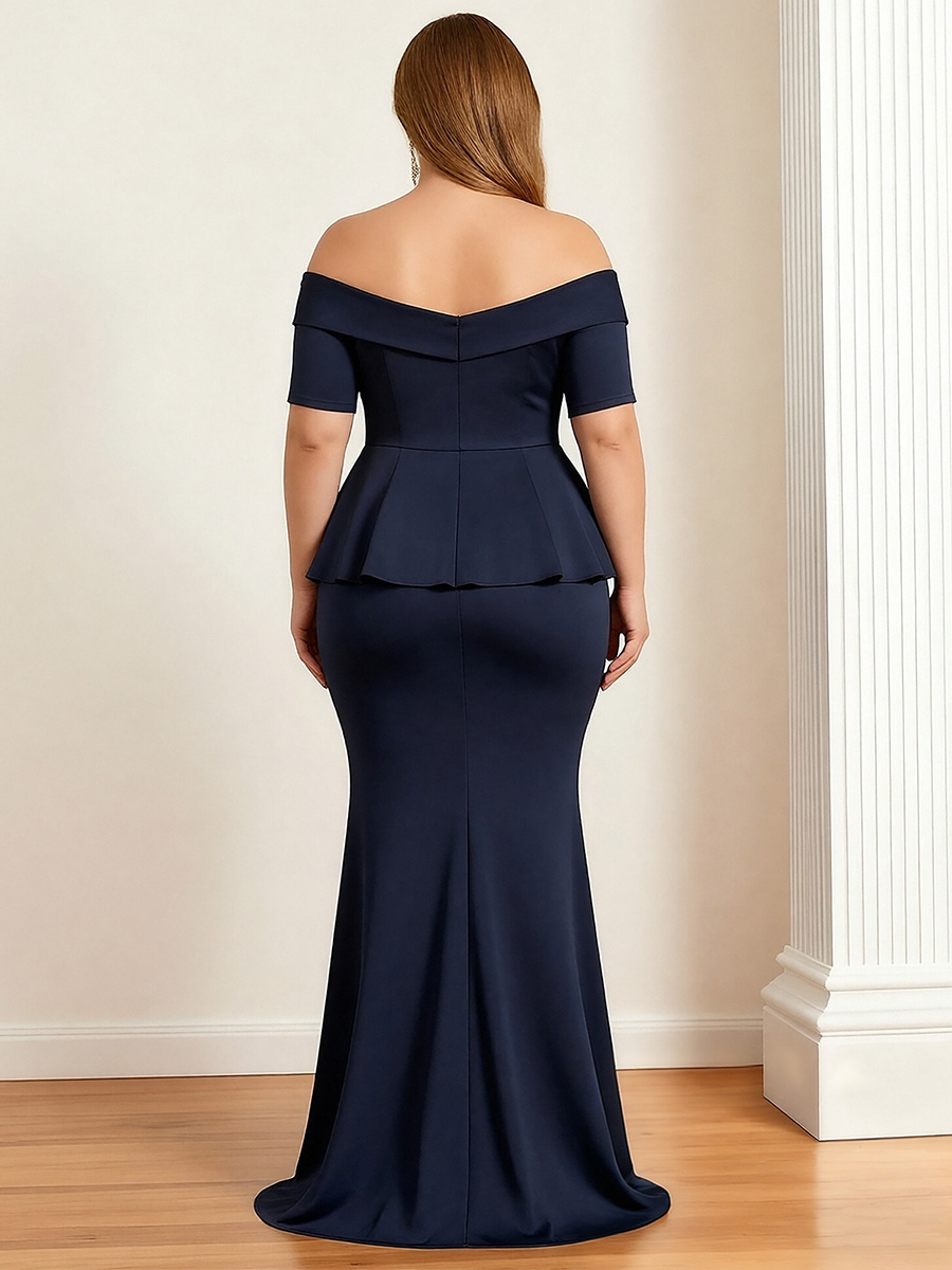 Satin Off the Shoulder Ruched Mother of the Bride Dresses