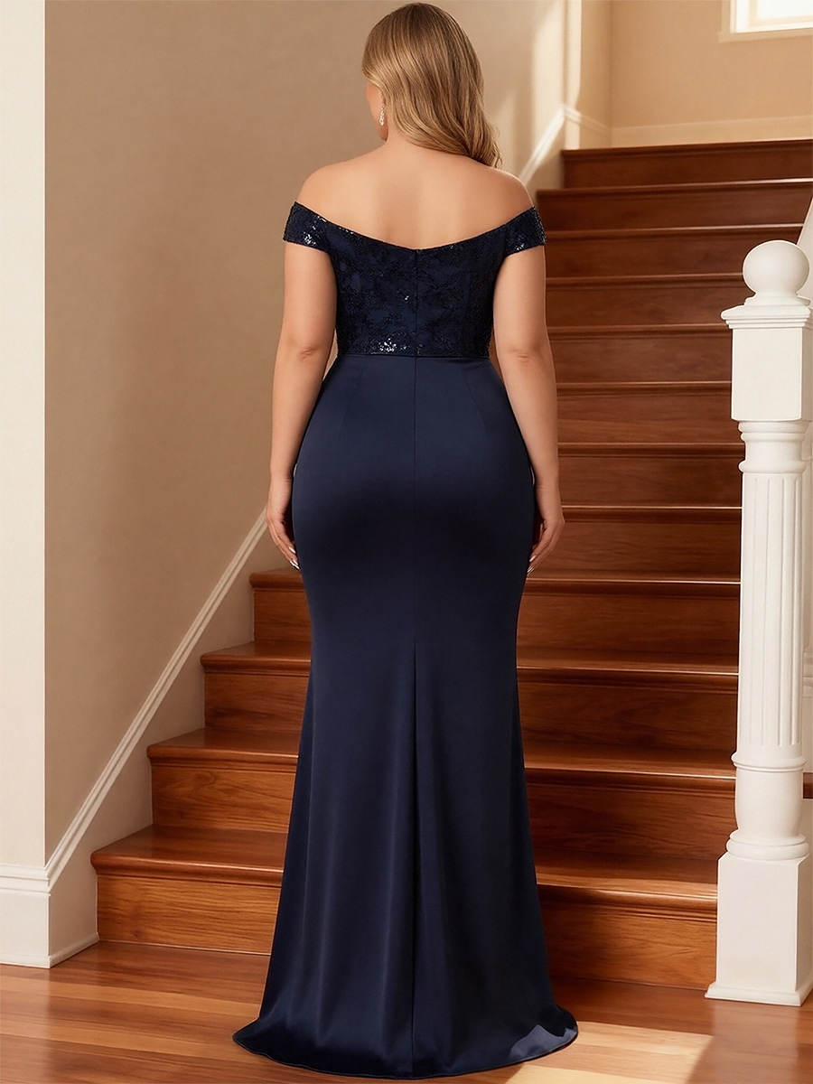 Satin Off the Shoulder Ruched Mother of the Bride Dresses