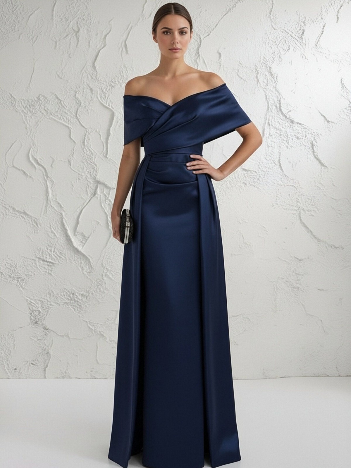 Off the Shoulder Satin Mother of the Bride Dresses