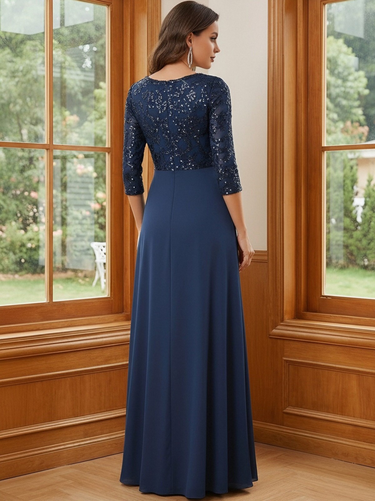 Chiffon V Neck A Line Lace Appliques Mother of the Bride Dresses