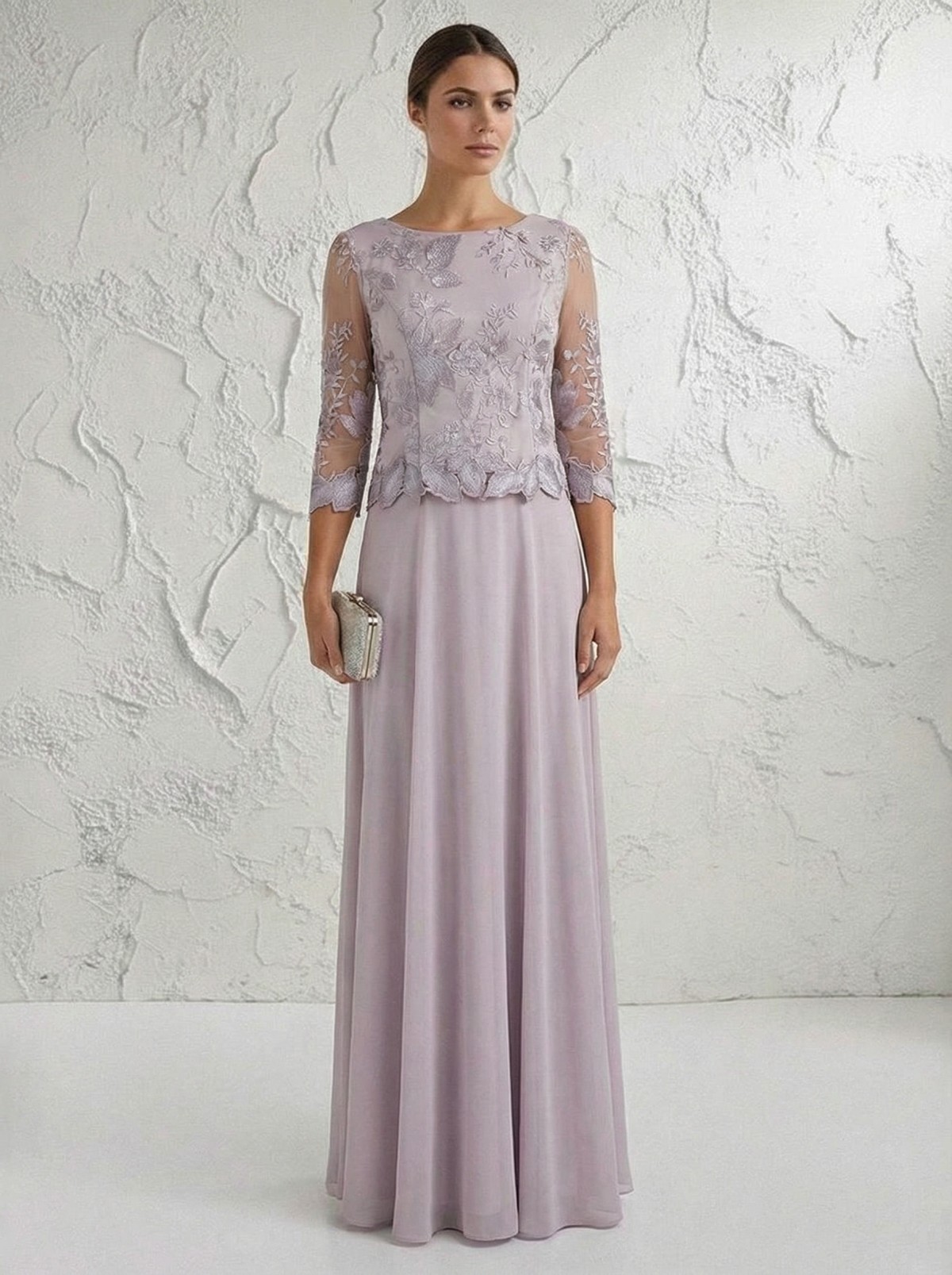 Lace Appliques Chiffon A Line Mother of the Bride Dresses