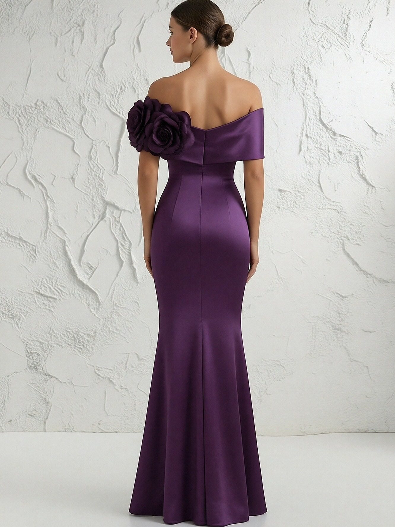 Off the Shoulder Satin Mermaid Sleeveless Mother of the Bride Dresses