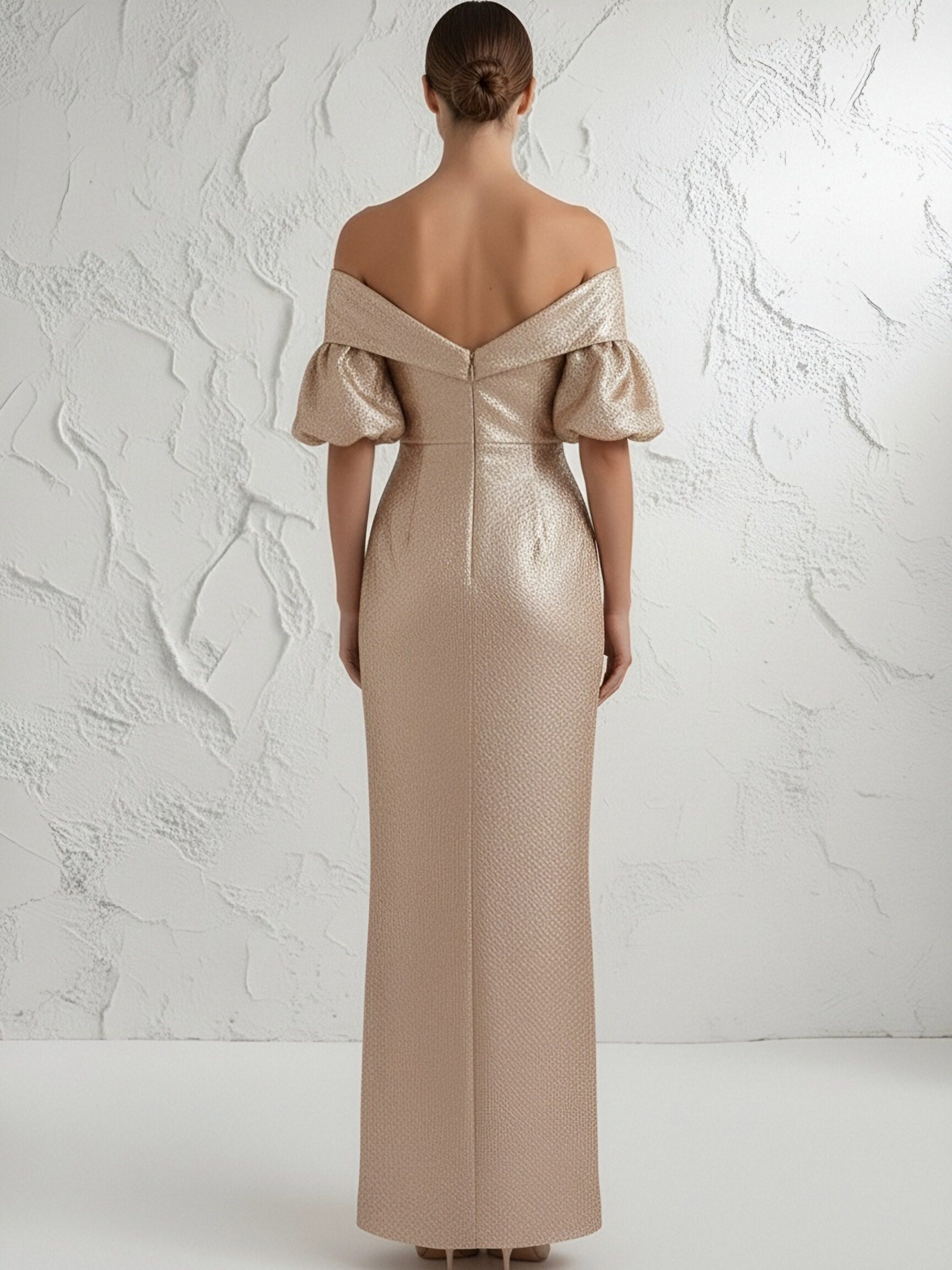 Off the Shoulder Satin Mermaid Short Sleeves Mother of the Bride Dresses