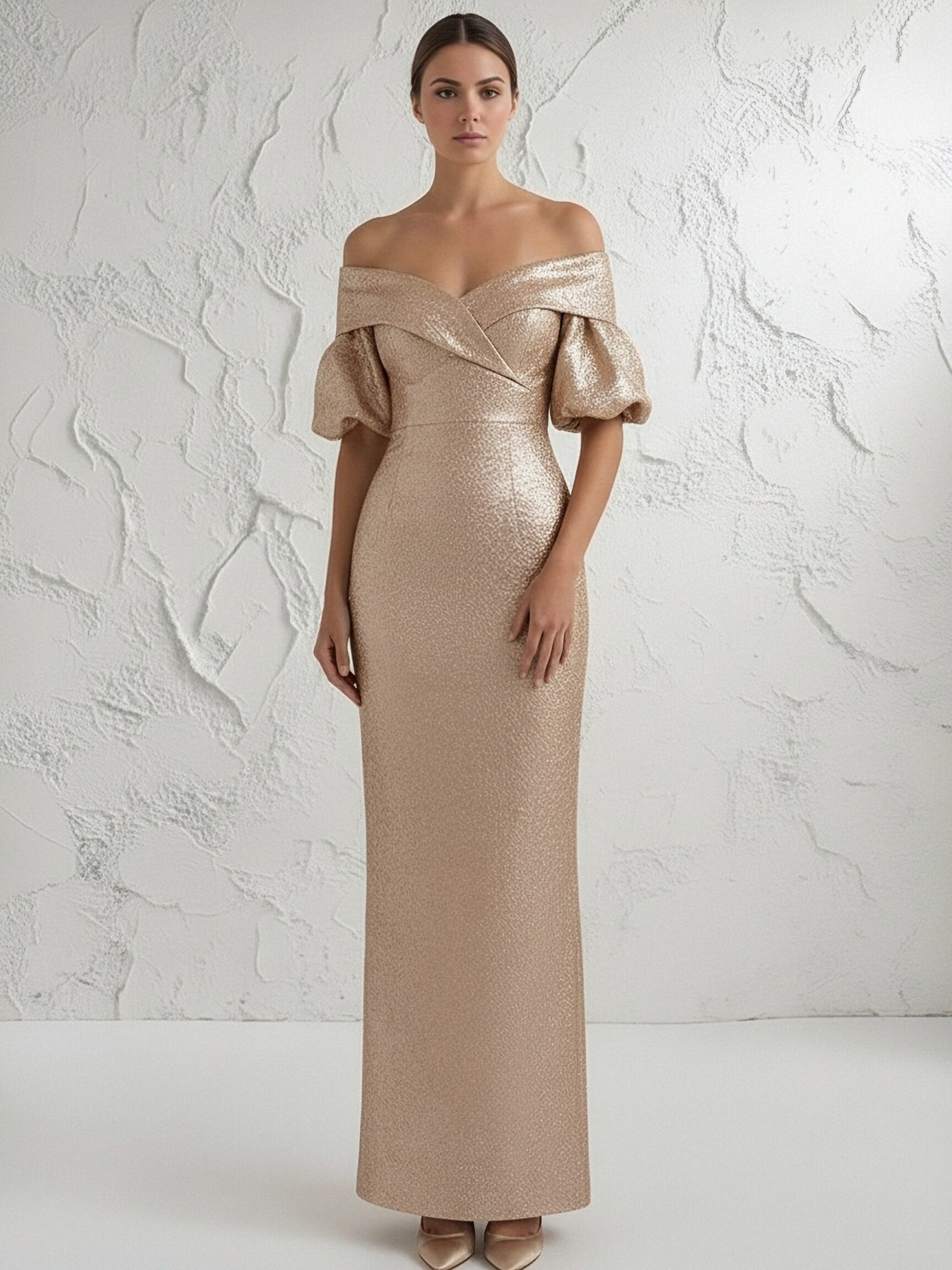 Off the Shoulder Satin Mermaid Short Sleeves Mother of the Bride Dresses