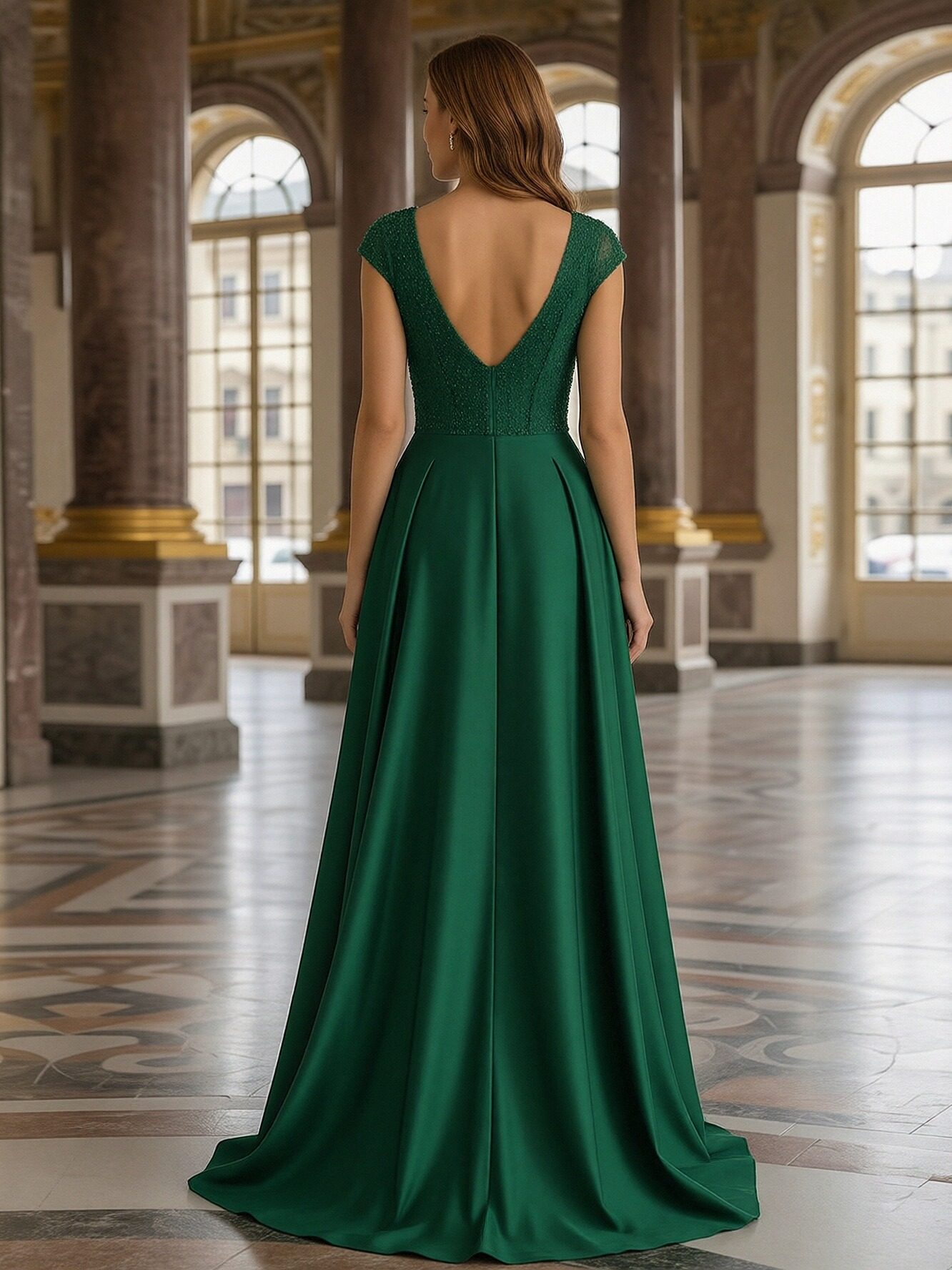 V Neck Lace Appliques Mother of the Bride Dresses