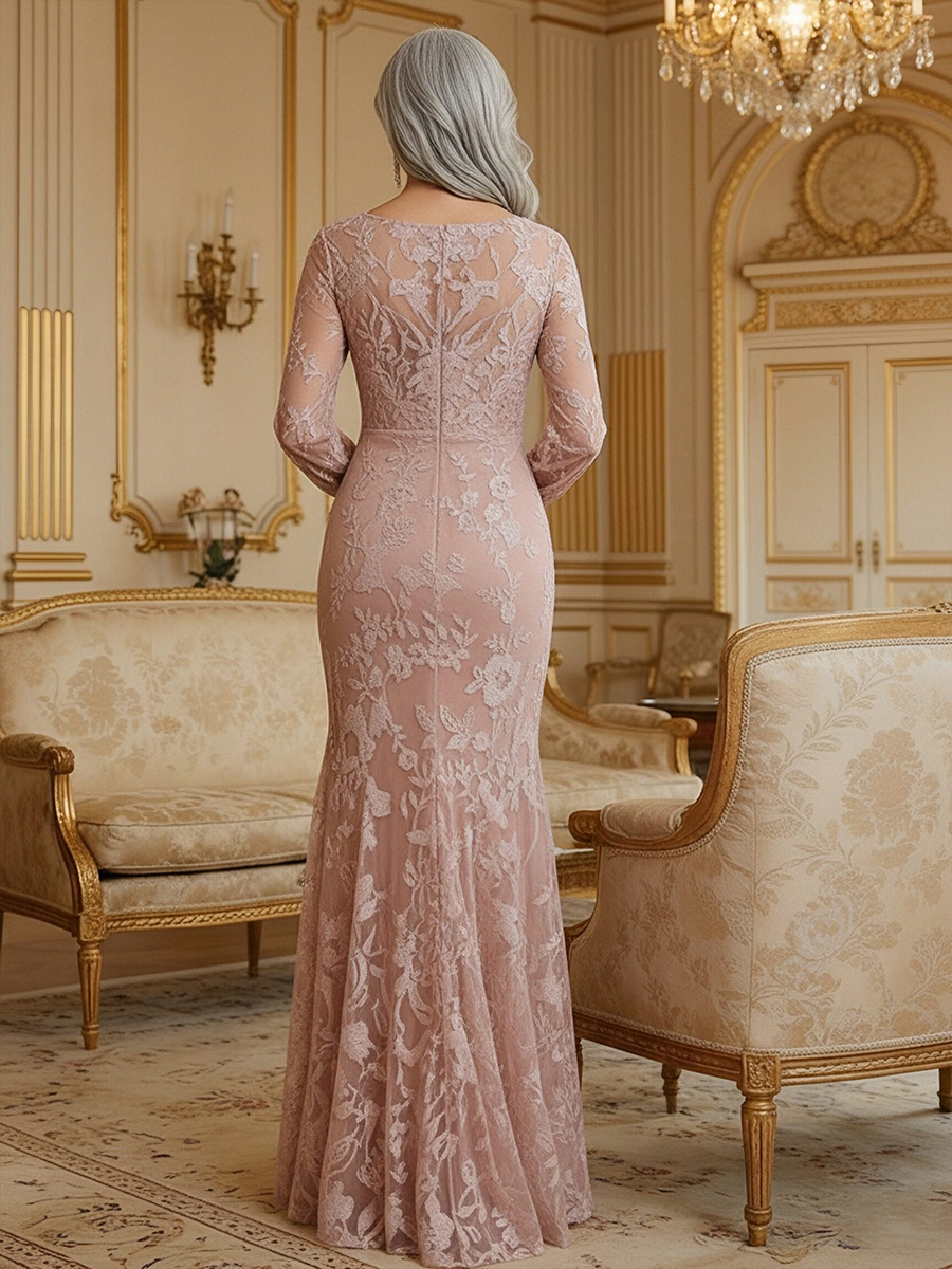 V Neck Long Sleeves Mother of the Bride Dresses