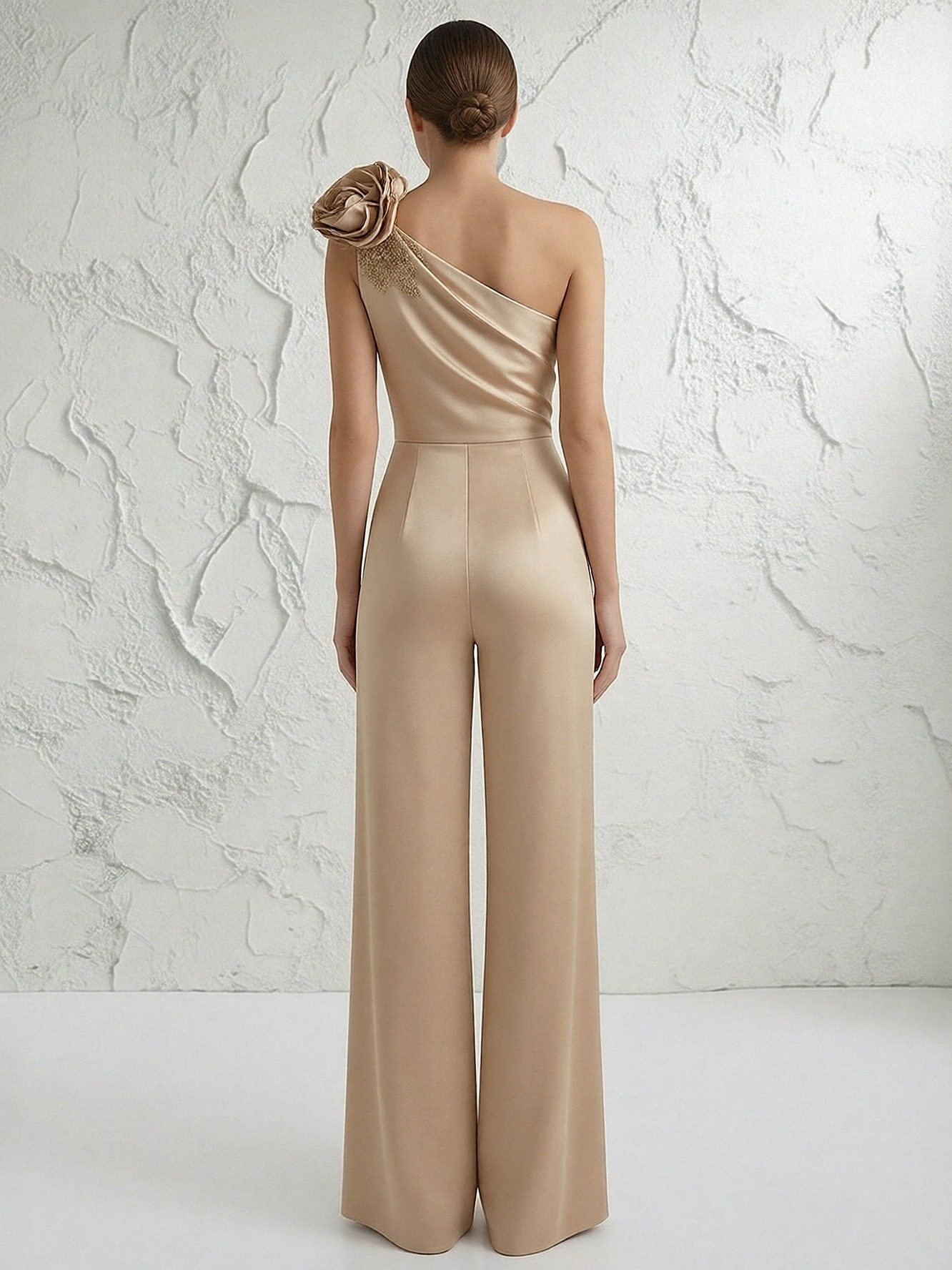 One Shoulder Satin One Suitcase Mother of the Bride Dresses