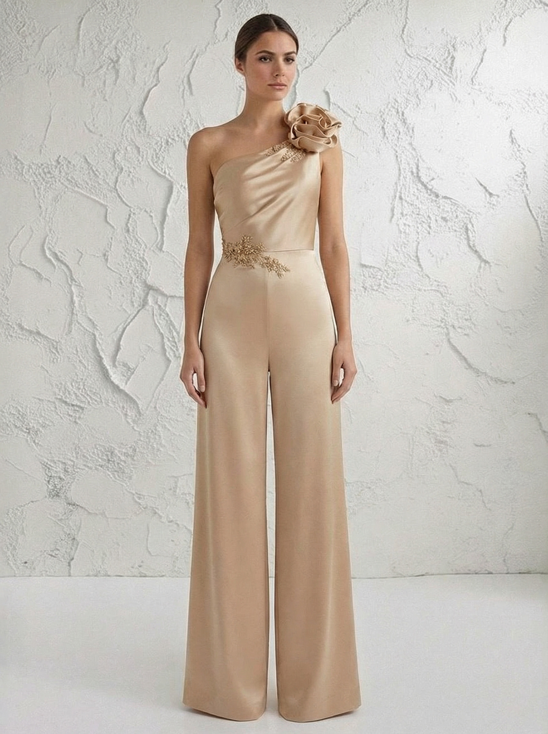 One Shoulder Satin One Suitcase Mother of the Bride Dresses