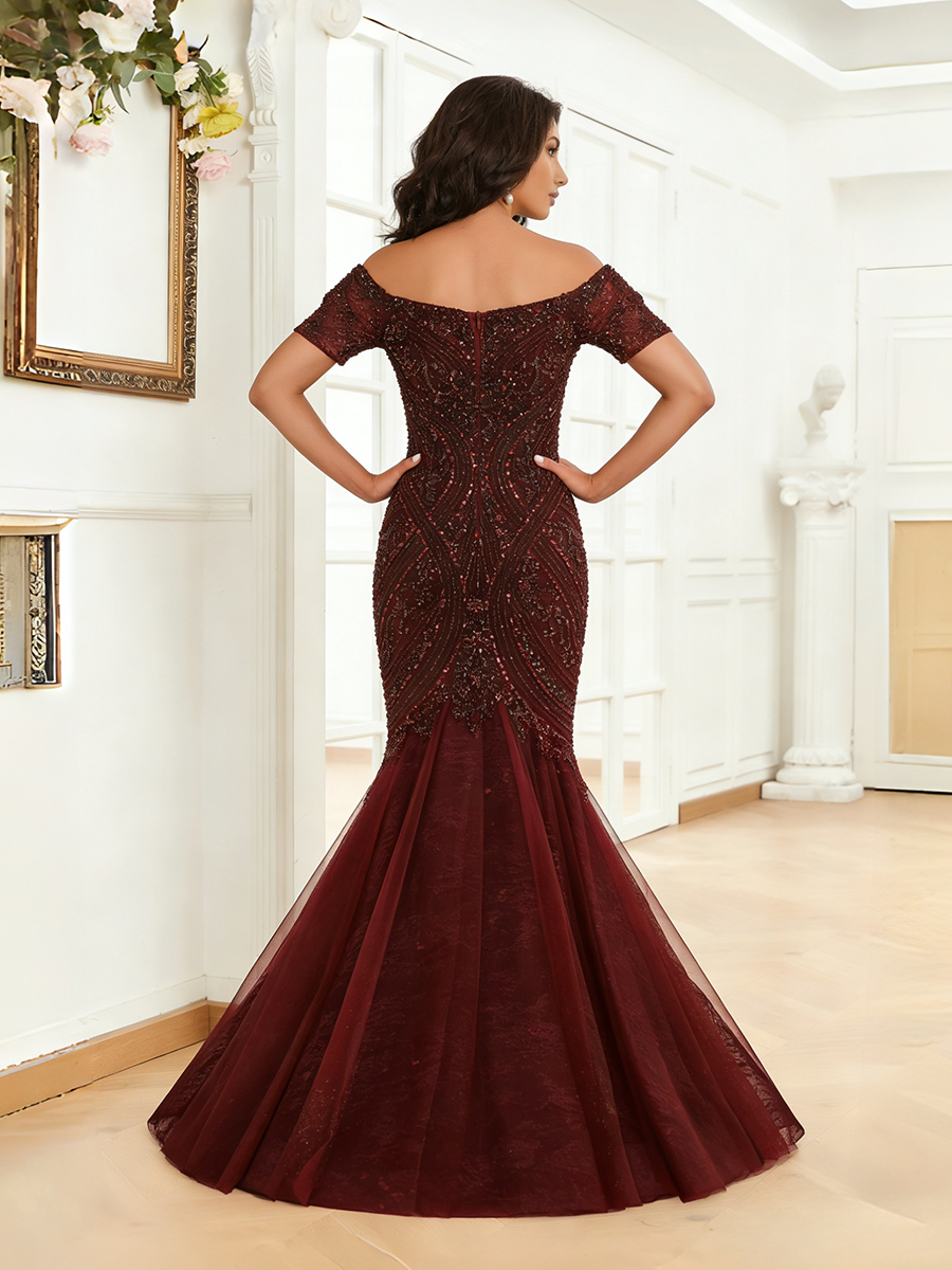 Off the Shoulder Lace Appliques Mother of the Bride Dresses