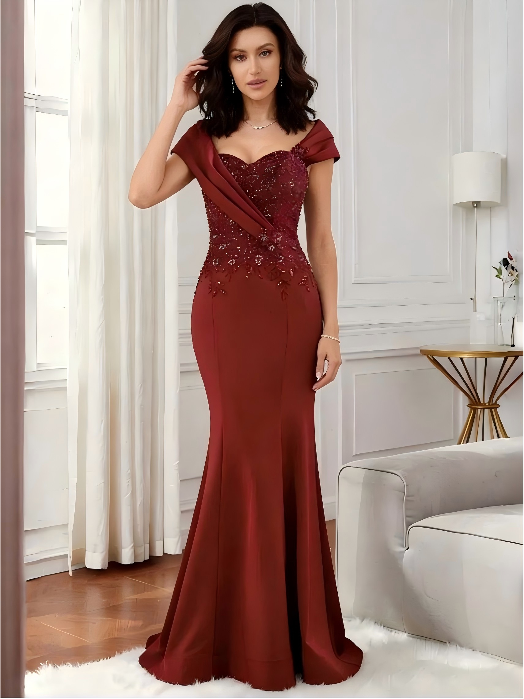 Off the Shoulder Lace Appliques Mermaid Mother of the Bride Dresses