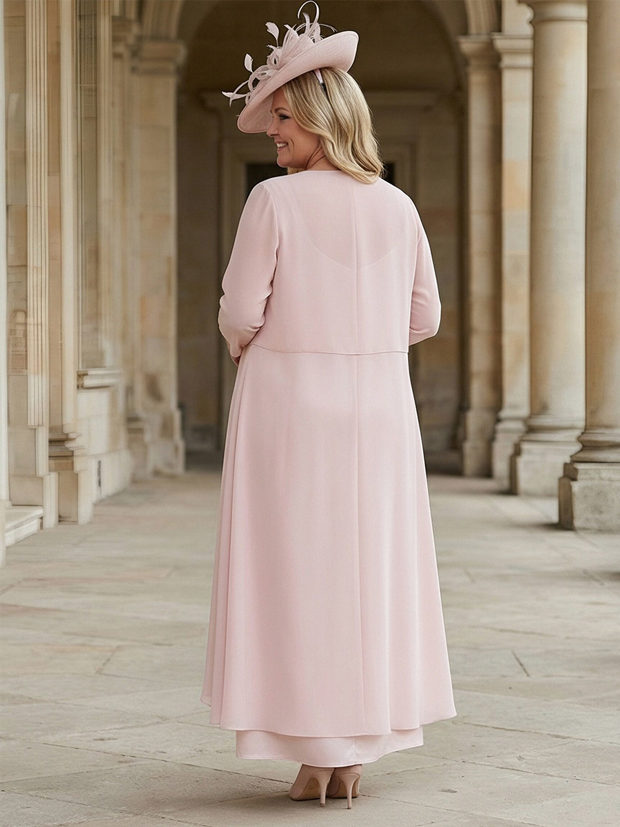 Satin Scoop Neck Mother of the Bride Dresses with Jackets