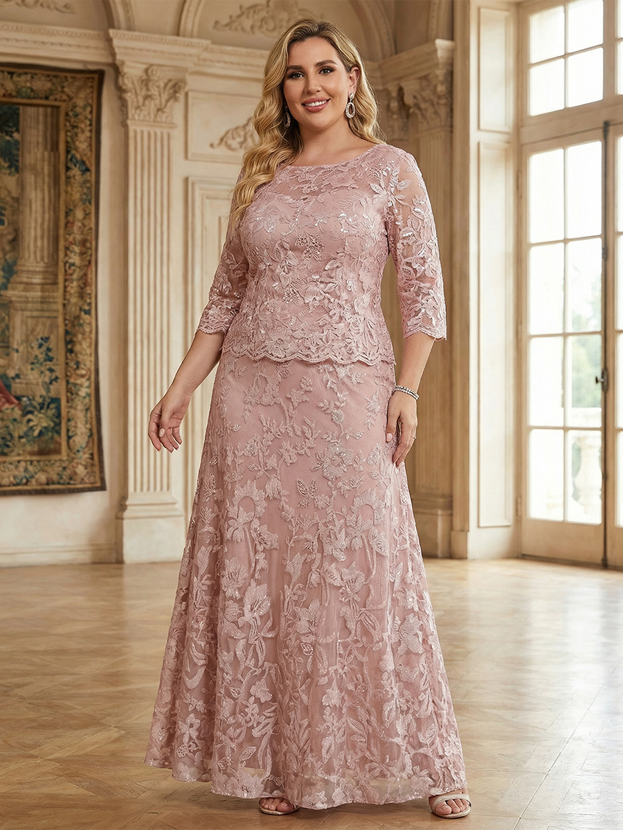 Lace Appliques Scoop Neck Mother of the Bride Dresses