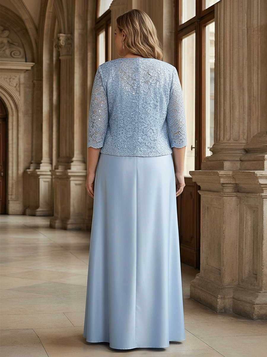 Satin Scoop Neck Mother of the Bride Dresses with Jackets