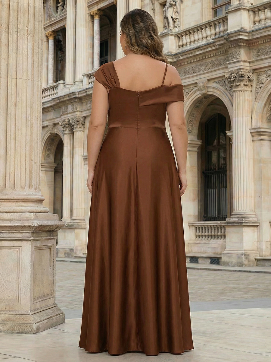 Satin One Shoulder Bow Mother of the Bride Dresses