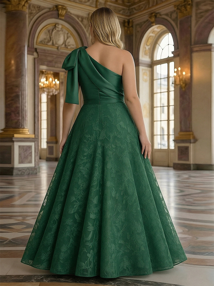 Lace Appliques One Shoulder Bow Mother of the Bride Dresses