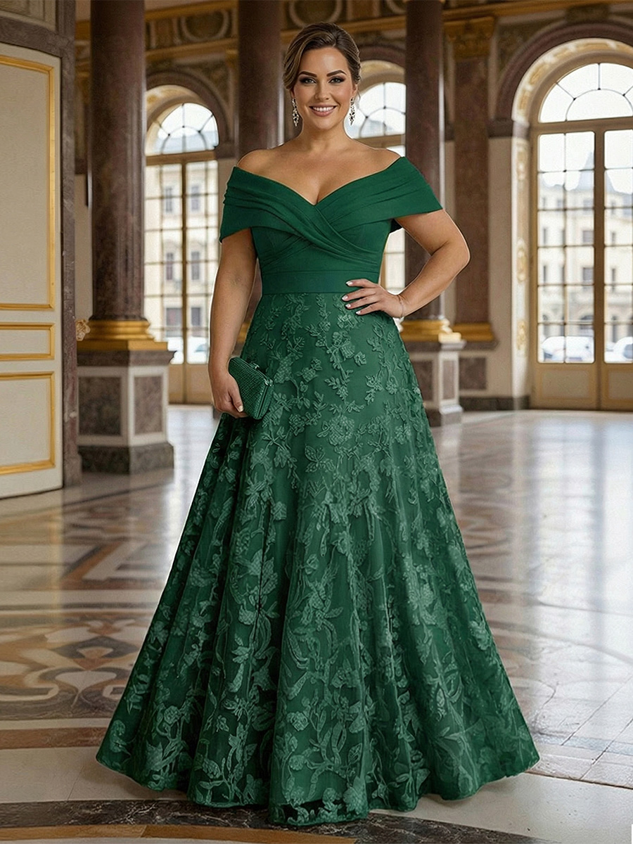 Lace Appliques Off the Shoulder Mother of the Bride Dresses