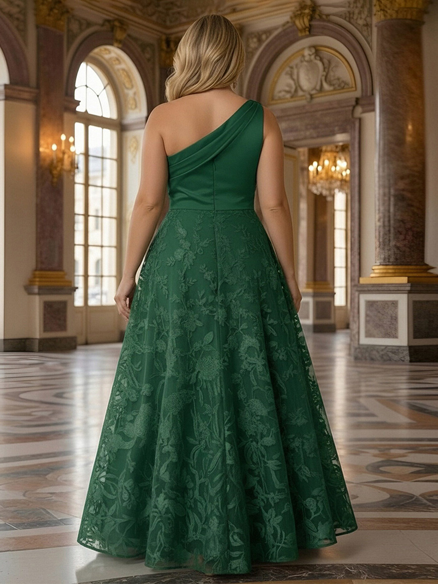 Lace Appliques One Shoulder Corset Mother of the Bride Dresses