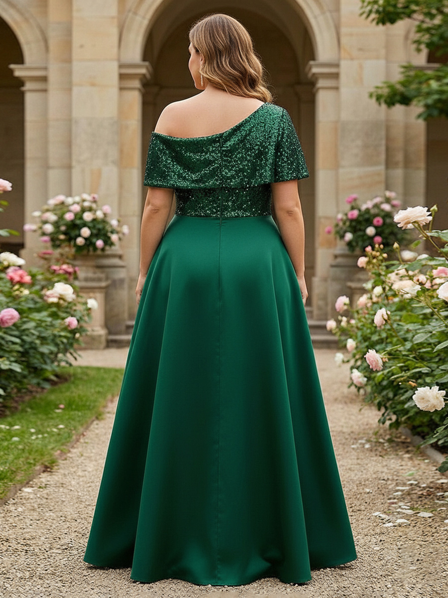 One Shoulder Satin Corset Mother of the Bride Dresses