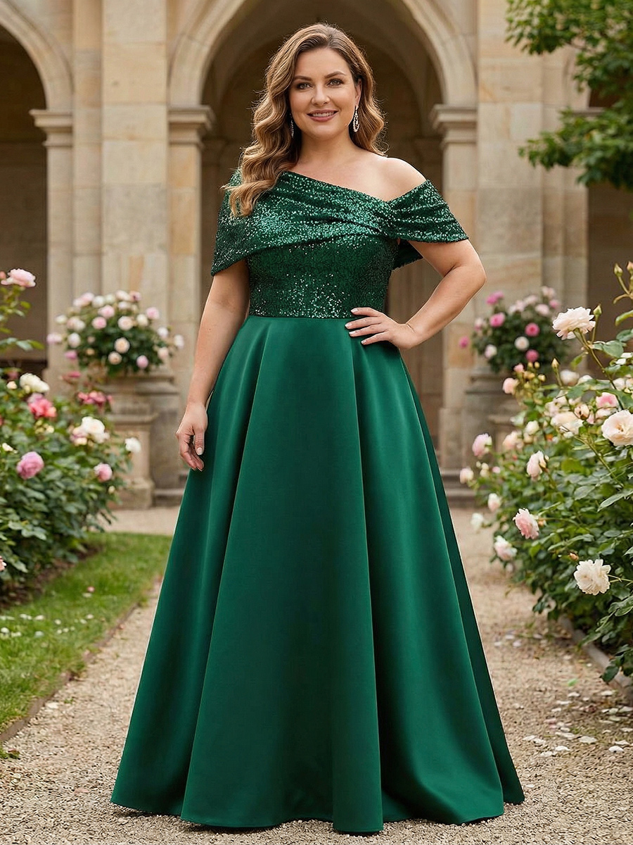 One Shoulder Satin Corset Mother of the Bride Dresses