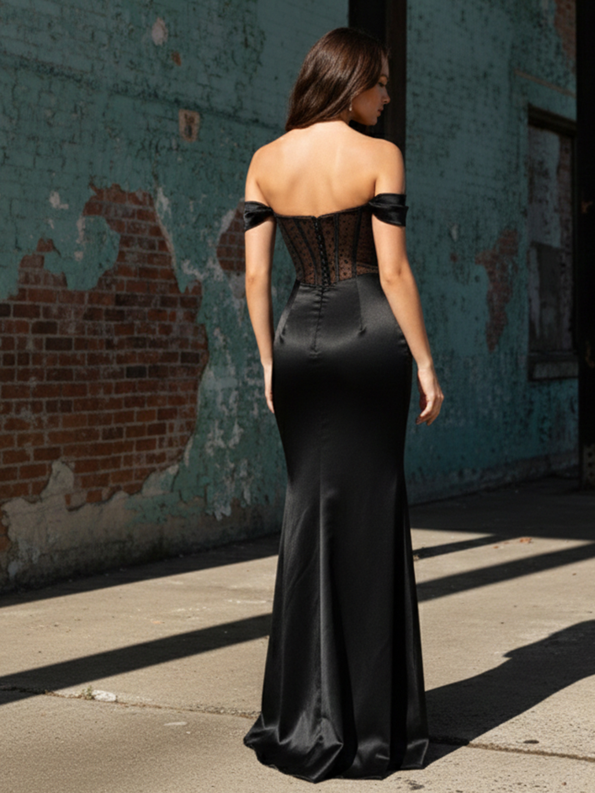 Sequin Satin Sweetheart Sleeveless Mermaid Off the Shoulder Prom Dresses