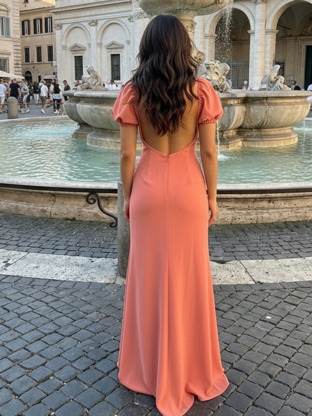 Satin Mermaid Sweetheart Short Sleeves Pleated Formal Dresses