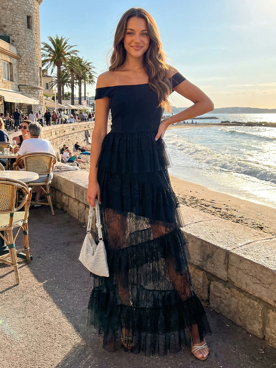 Off the Shoulder Ruffles Pleated Strapless Satin Long Mermaid Formal Dresses