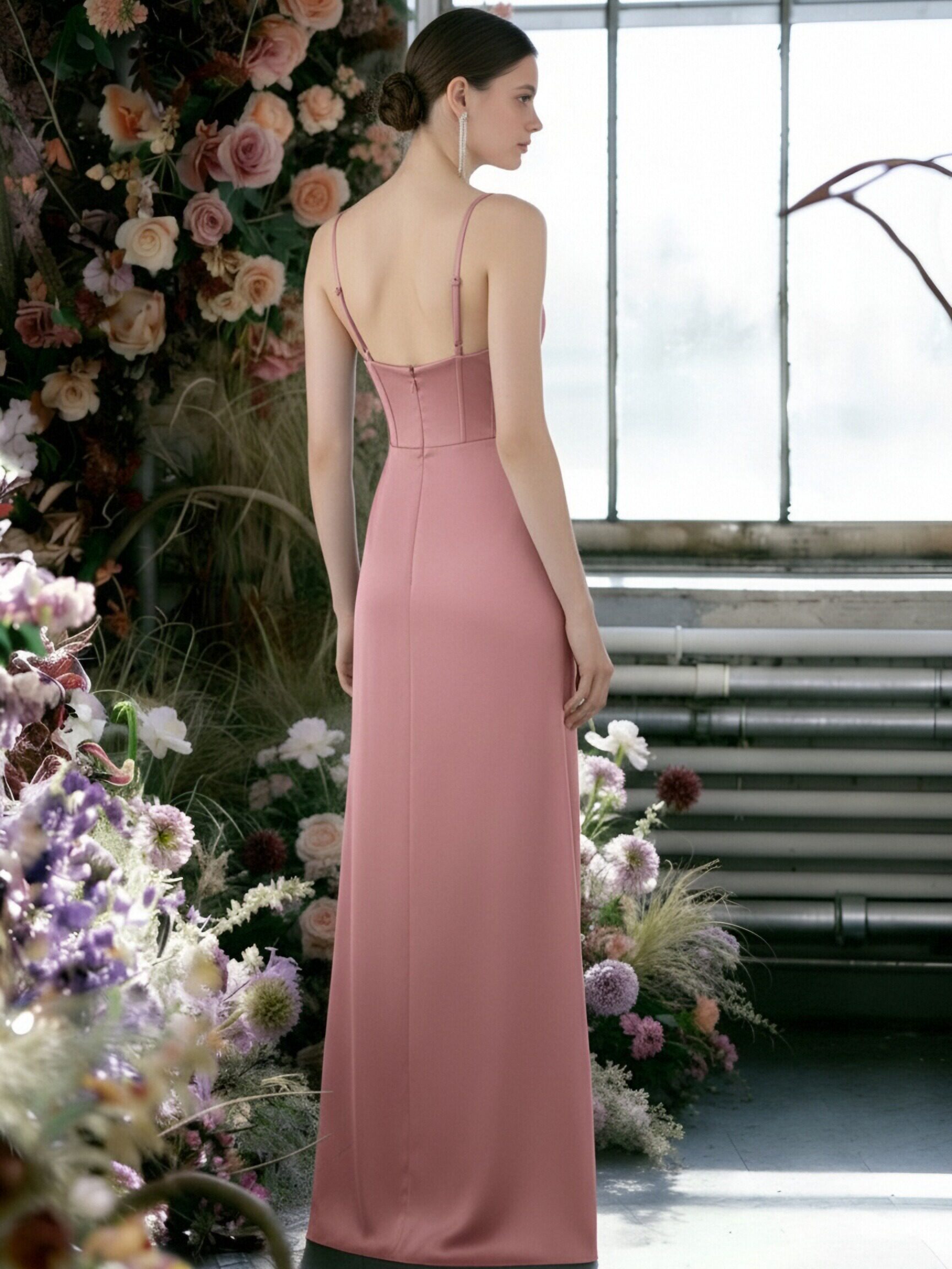 Satin Sweetheart Corset Mermaid Bridesmaid Dresses with Slit