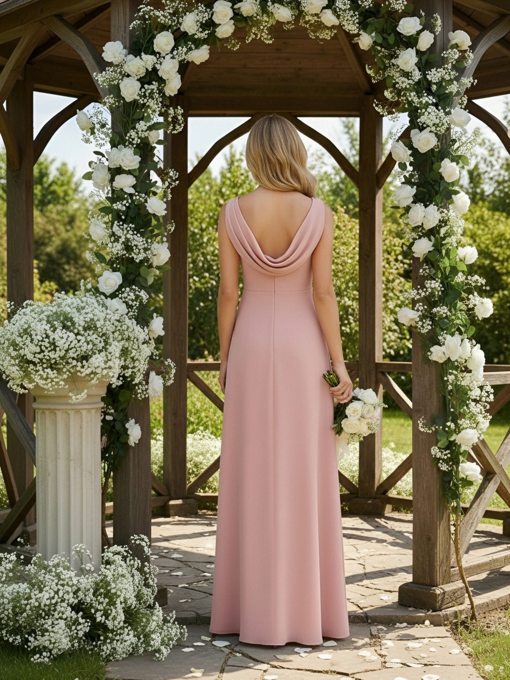 Chiffon Sleeveless A Line One Shoulder Bridesmaid Dresses with Slit