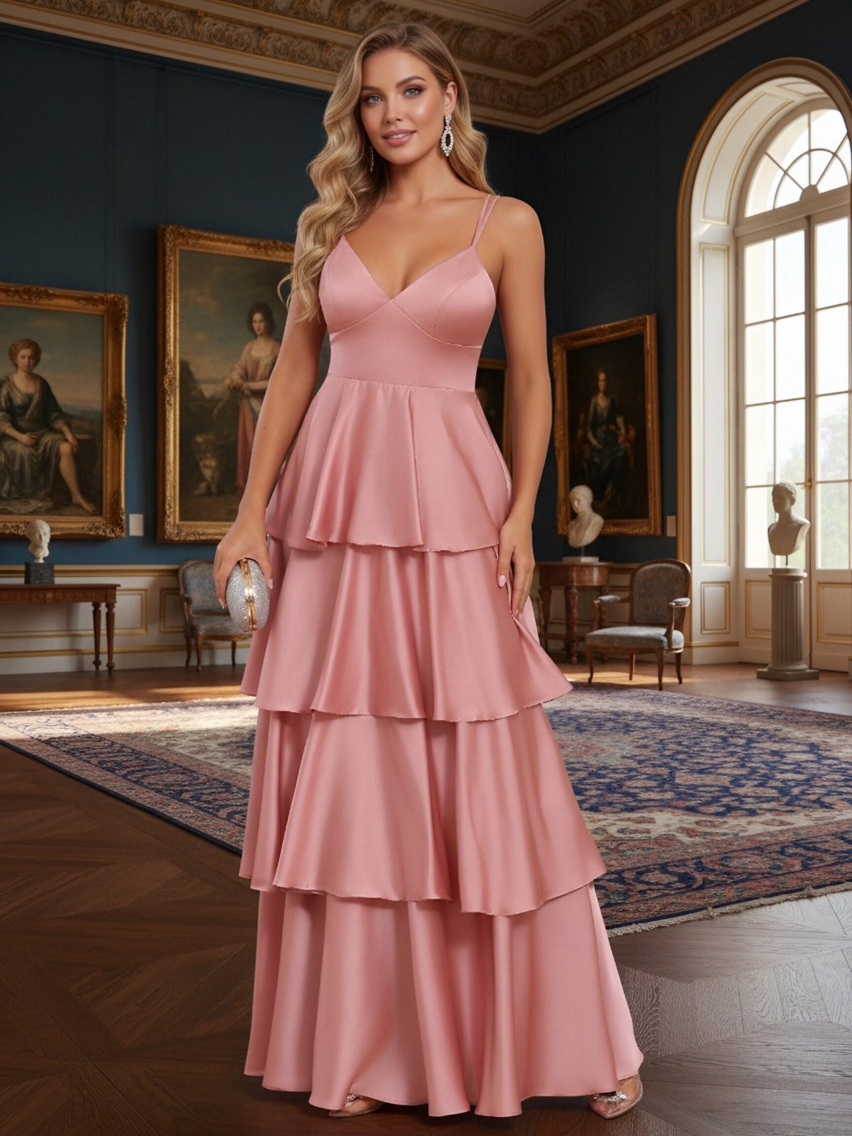Chiffon Spaghetti Straps Sleeveless Ruffles Pleated Bridesmaid Dresses