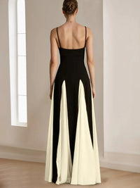 Chiffon A Line Spaghetti Straps Floral Long Stylish Party Prom Dresses